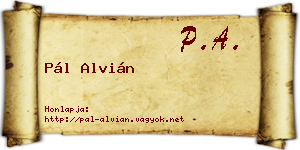 Pál Alvián névjegykártya